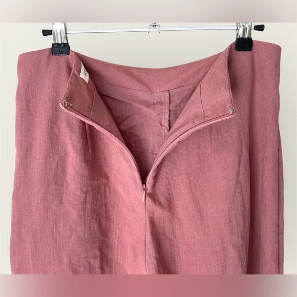 Essue Tulip High Rise Wide Leg Flowy Palazzo Slit Pants in Mauve/Brick, Medium - Picture 8 of 10